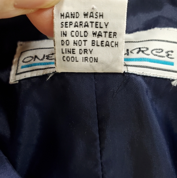 ONE RESOURCE Blue 100% Silk Jacket Vintage women's size Small - Picture 4 of 5